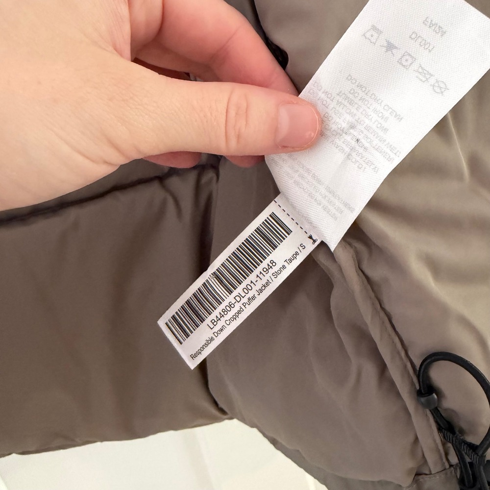 Quince Responsible Down Cropped Puffer Jacket Stone Taupe S Quiet Lux Gorpcore - Picture 7 of 7